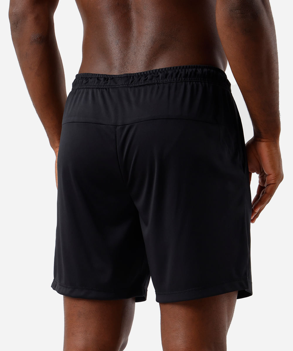 short masculino esportivo com bermuda interna preto
