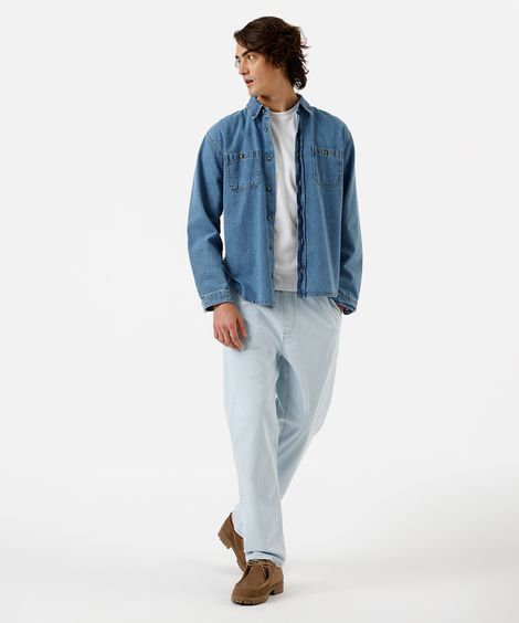 calça jogger masculina jeans azul