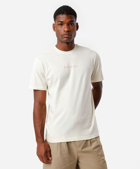 camiseta masculina de algodão morro branco amarela
