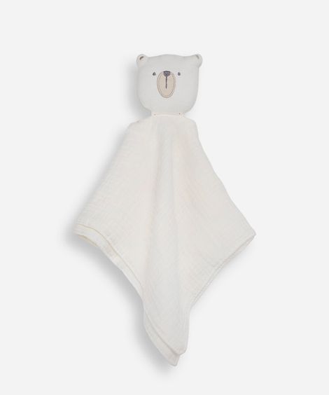 naninha infantil urso de algodão off white