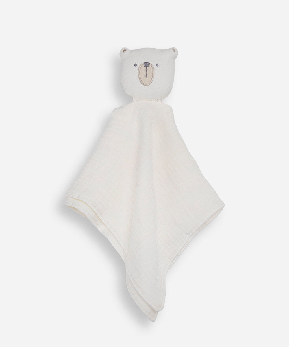 naninha infantil urso de algodão off white