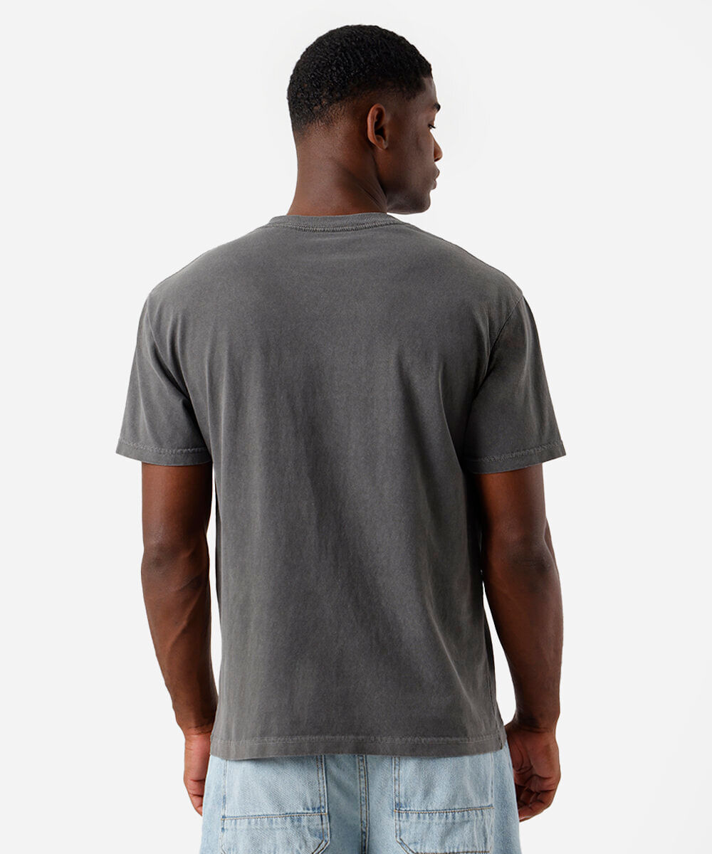 camiseta masculina de algodão oasis cinza