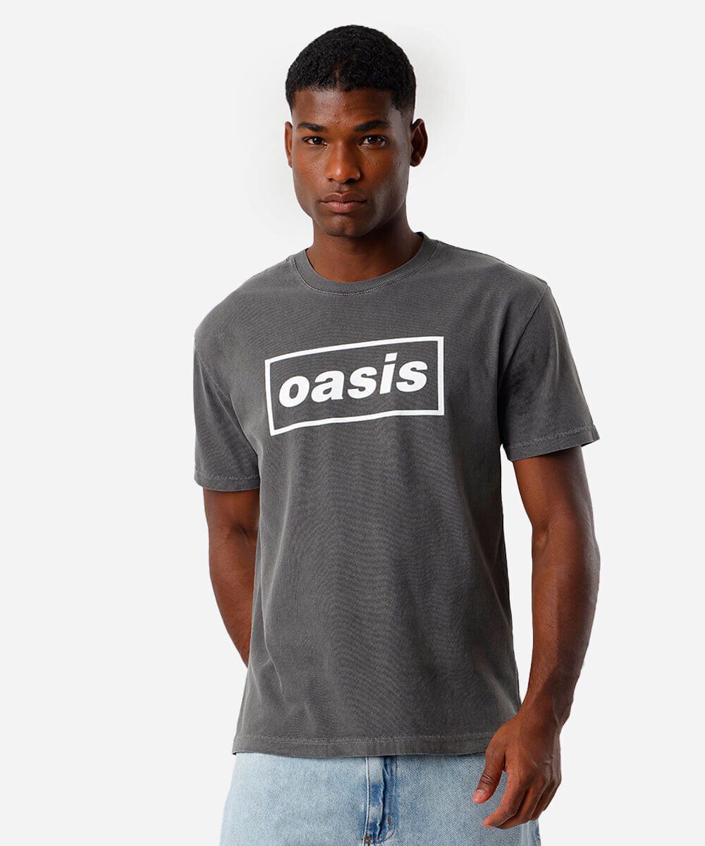 camiseta masculina de algodão oasis cinza