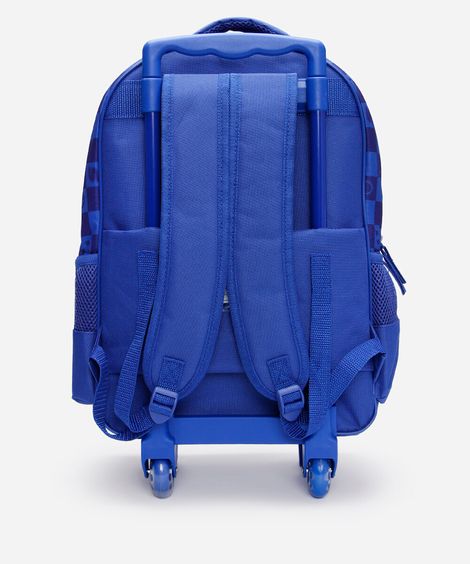 mochila infantil de rodinha sonic azul