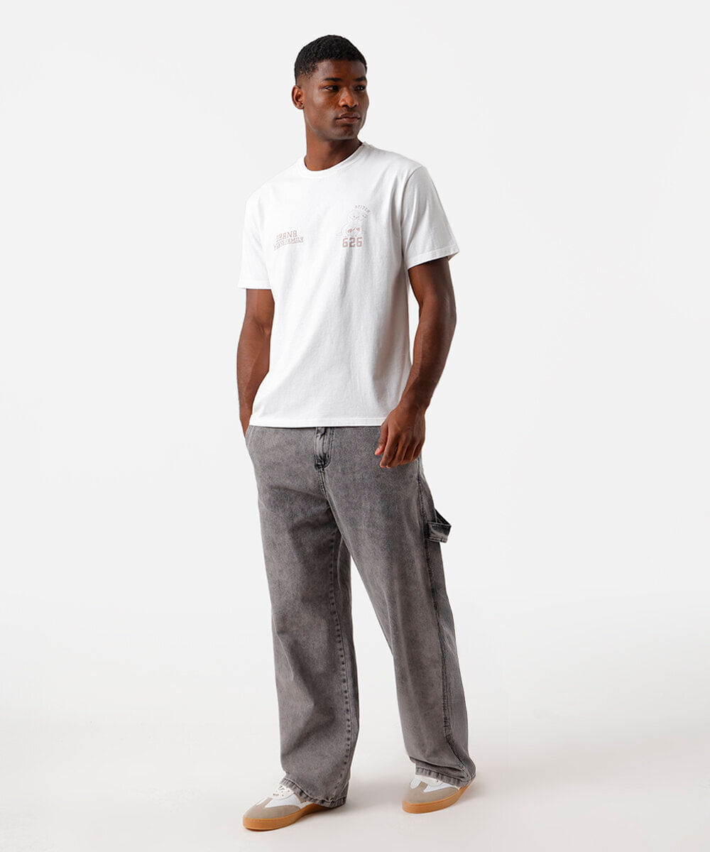 calça masculina jeans super baggy cinza