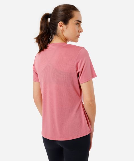 Camiseta feminina com refletivo no ombro - rosê