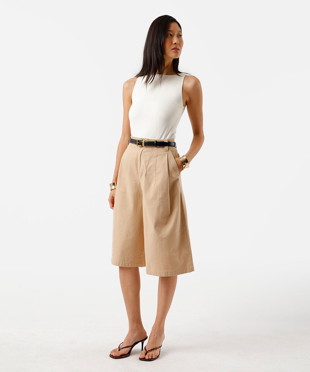 regata feminina de poliamida decote canoa off white