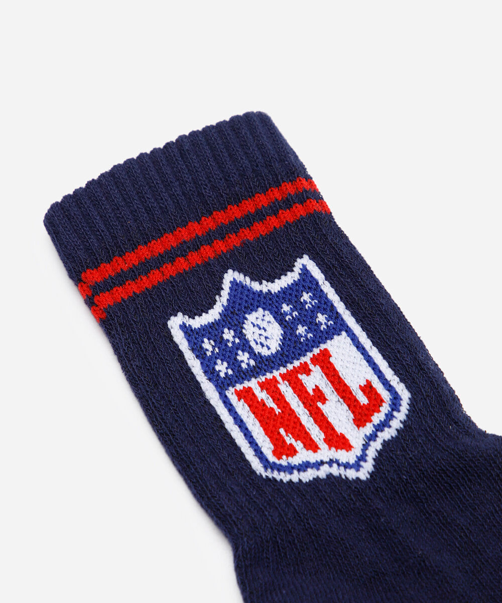 meia infantil cano alto nfl azul marinho