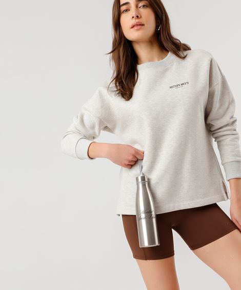 garrafa de metal sports club mindset prateada