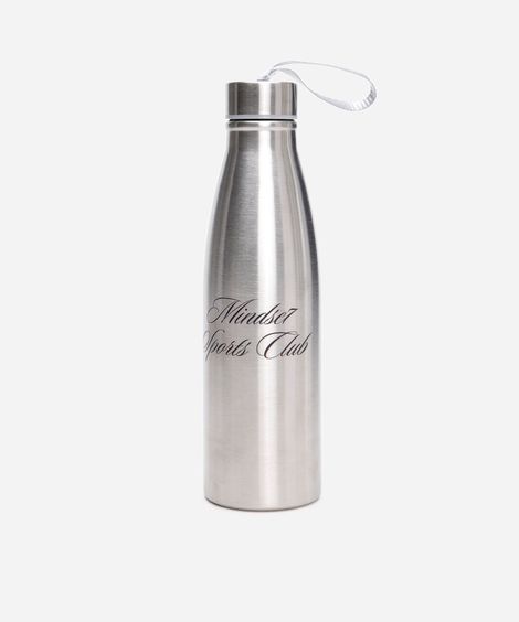 garrafa de metal sports club mindset prateada