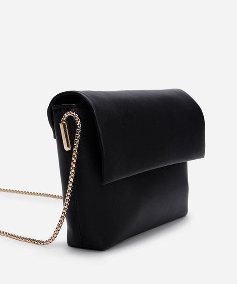 bolsa crossbody com alça de metal preto