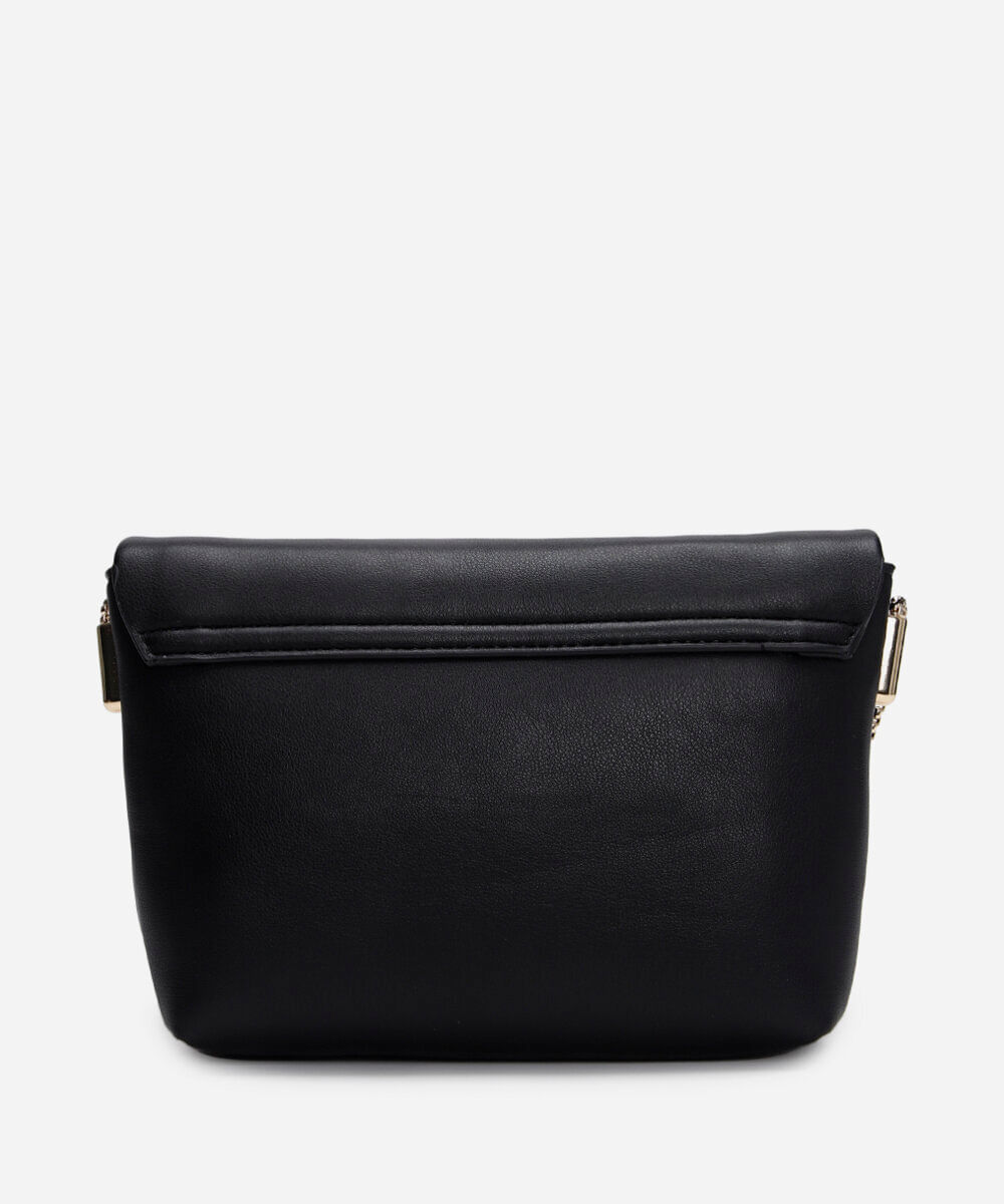bolsa crossbody com alça de metal preto