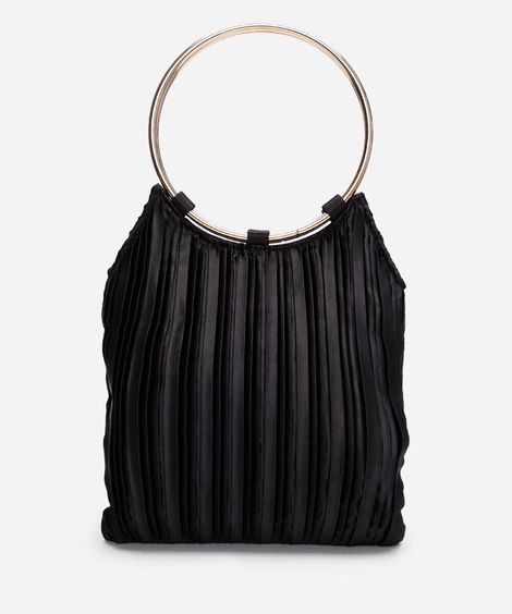 bolsa clutch plissada mindset preta