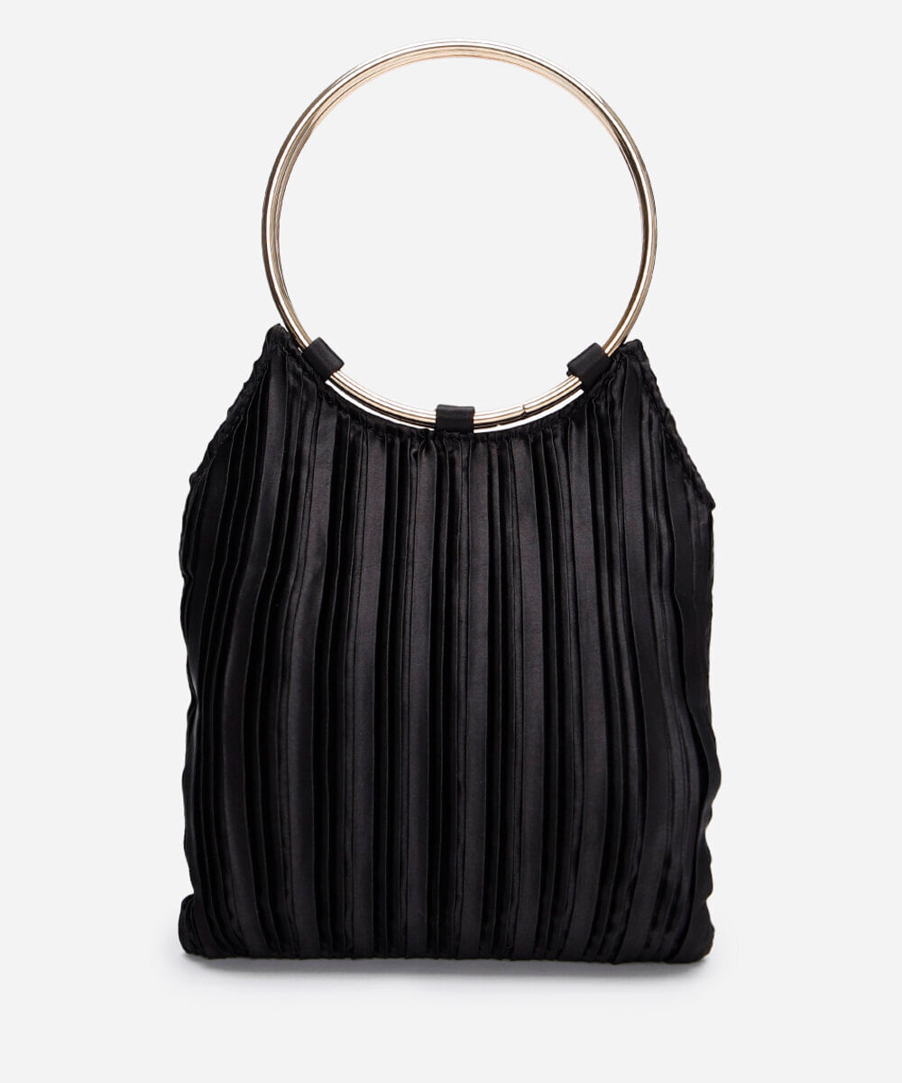 bolsa clutch plissada mindset preta