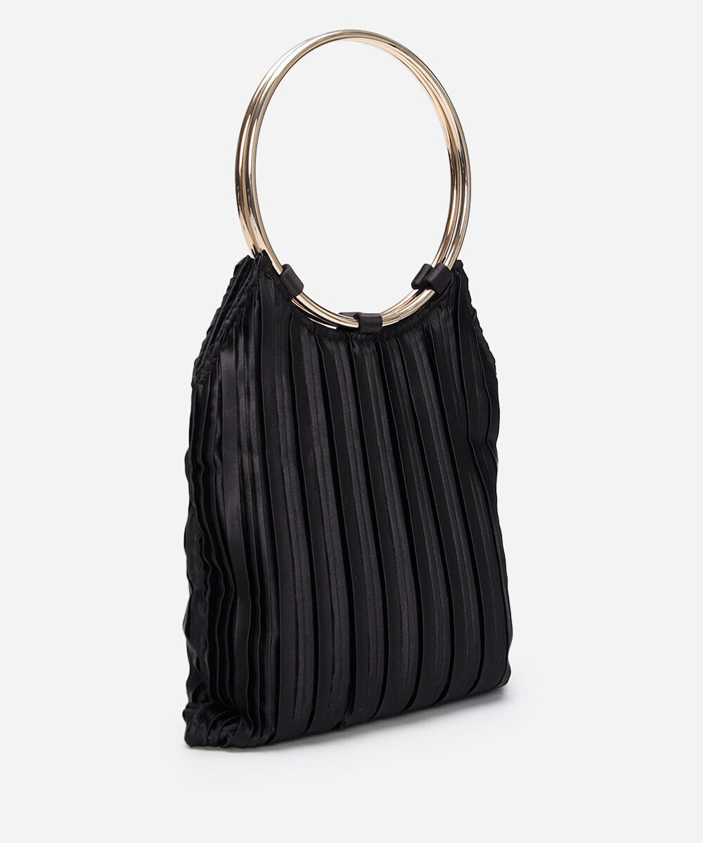 bolsa clutch plissada mindset preta