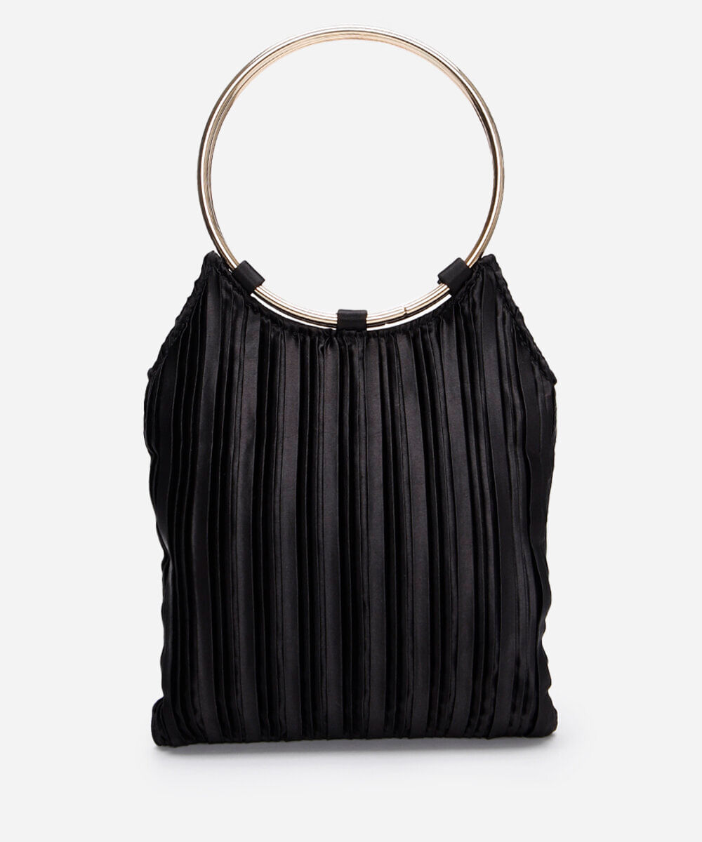 bolsa clutch plissada mindset preta