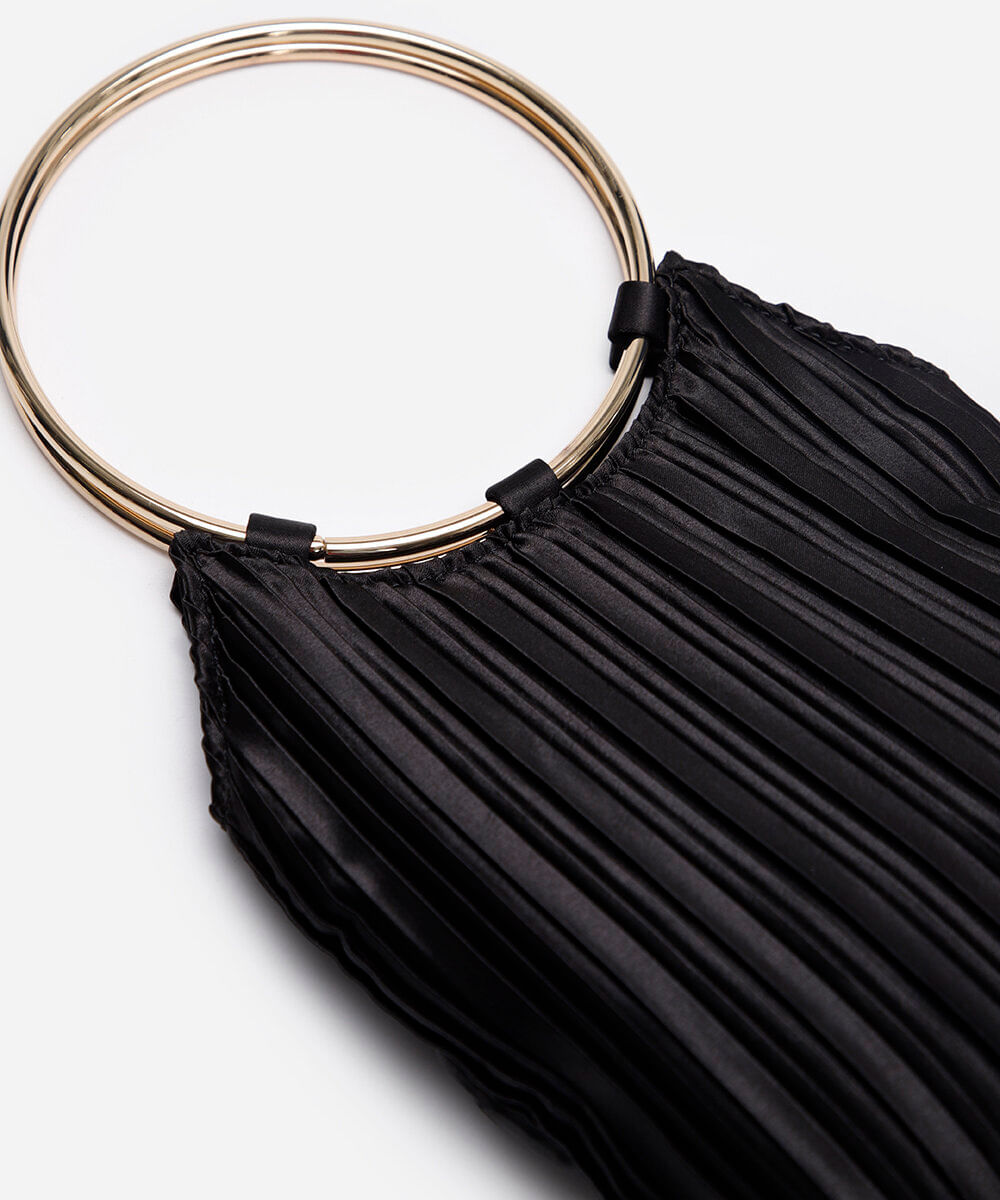 bolsa clutch plissada mindset preta