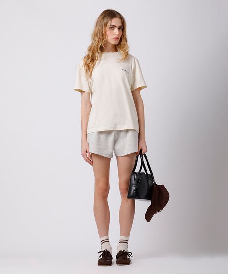 short feminino de moletom mindset sport cinza