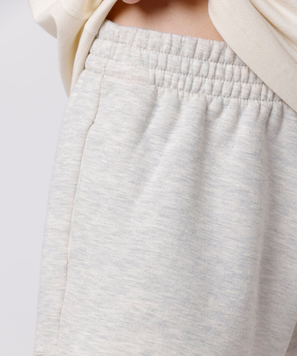 short feminino de moletom mindset sport cinza
