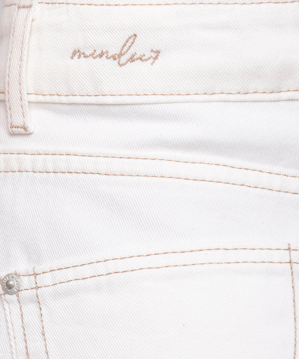 calça reta feminina de sarja mindset off white