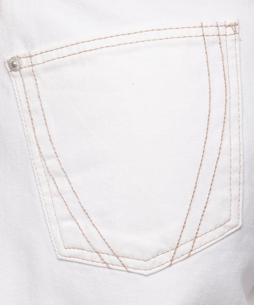 calça reta feminina de sarja mindset off white