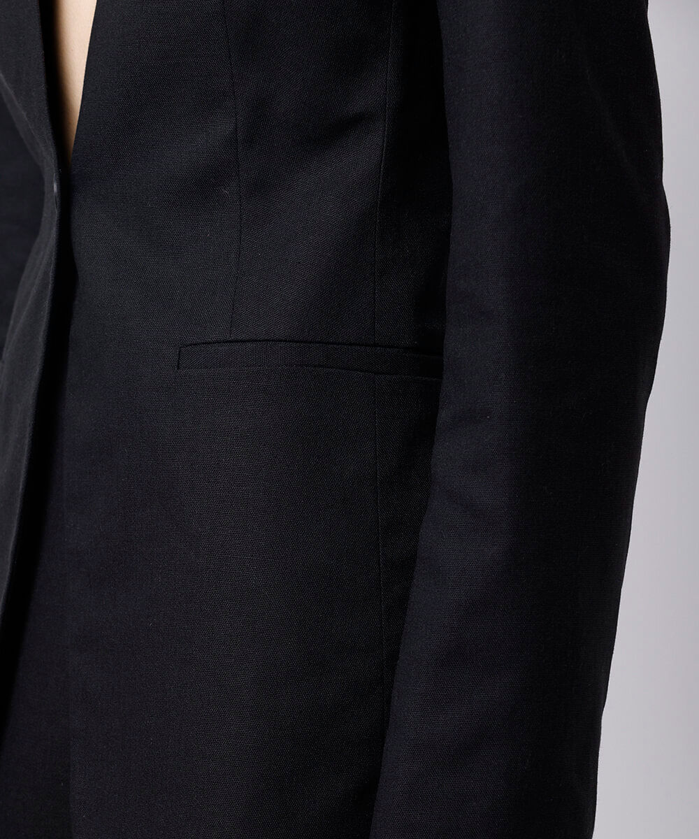 blazer de alfaiataria feminino com linho mindset preto
