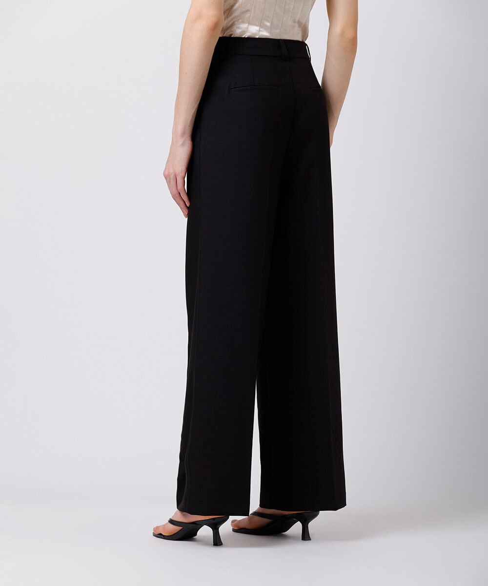 calça de alfaiataria feminina com pregas mindset preta