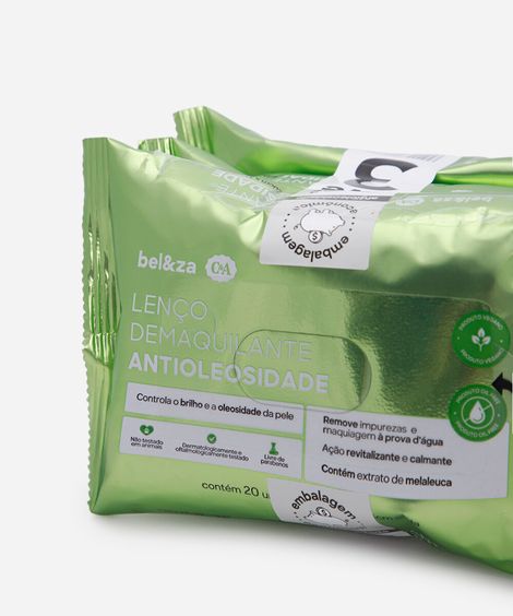 kit lenço de limpeza facial antioleosidade beleza cea