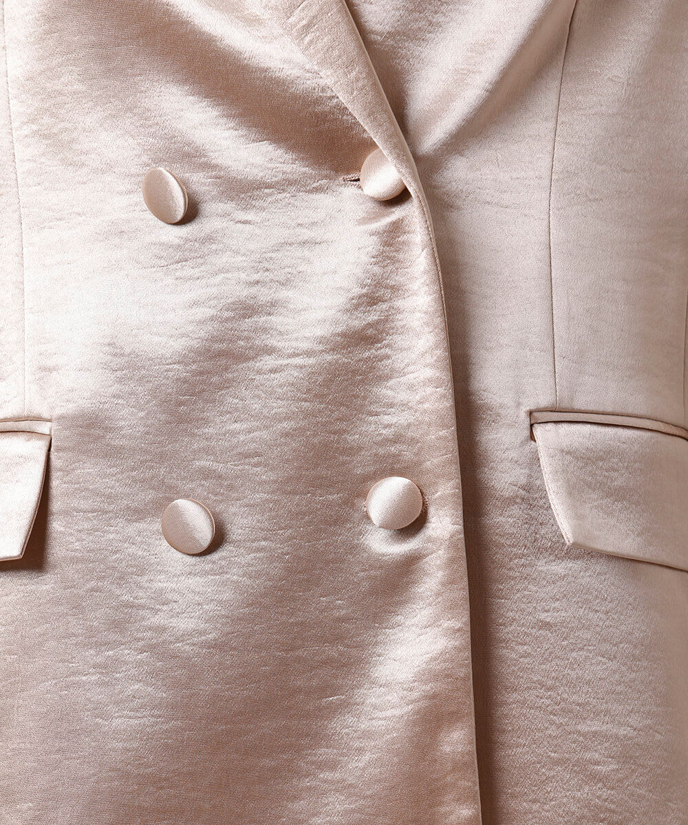 blazer de alfaiataria feminino acetinado mindset bege