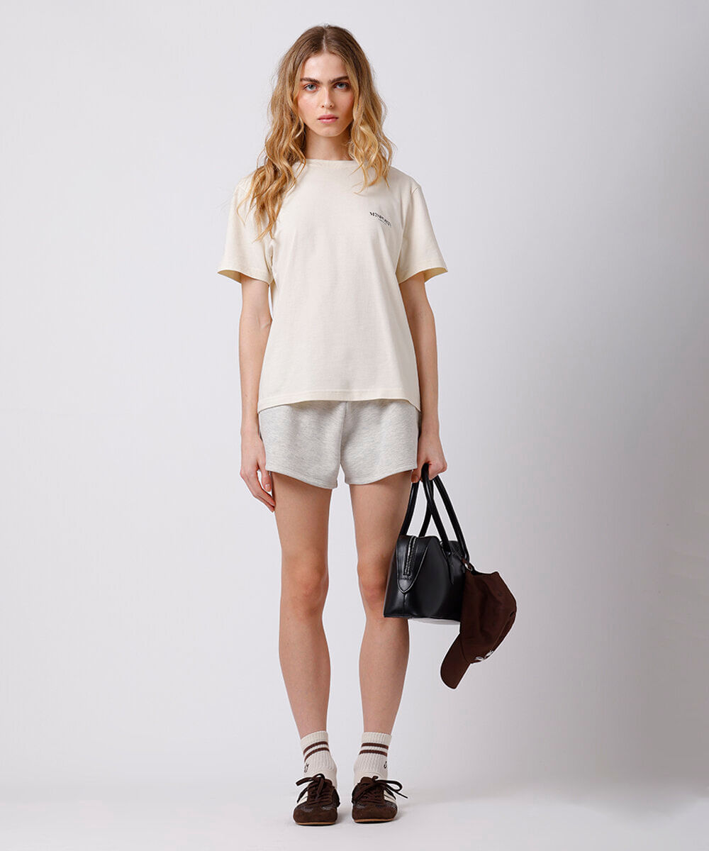 camiseta feminina de algodão mindset sport bege