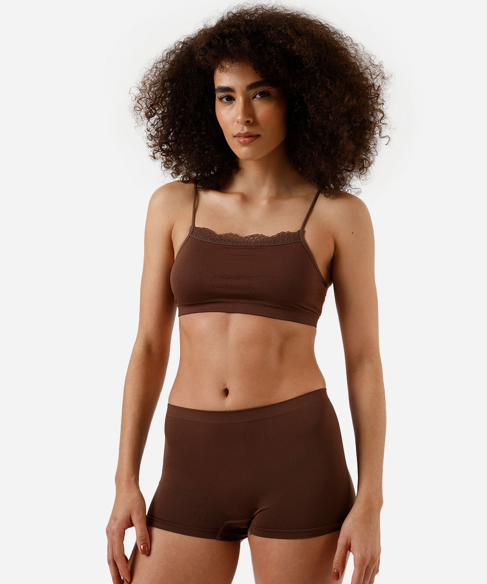 kit de 2 calcinhas boyshort de poliamida sem costura colorido