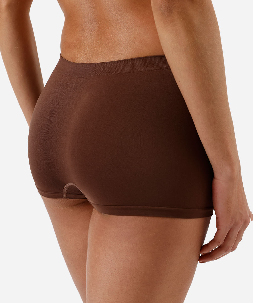 kit de 2 calcinhas boyshort de poliamida sem costura colorido
