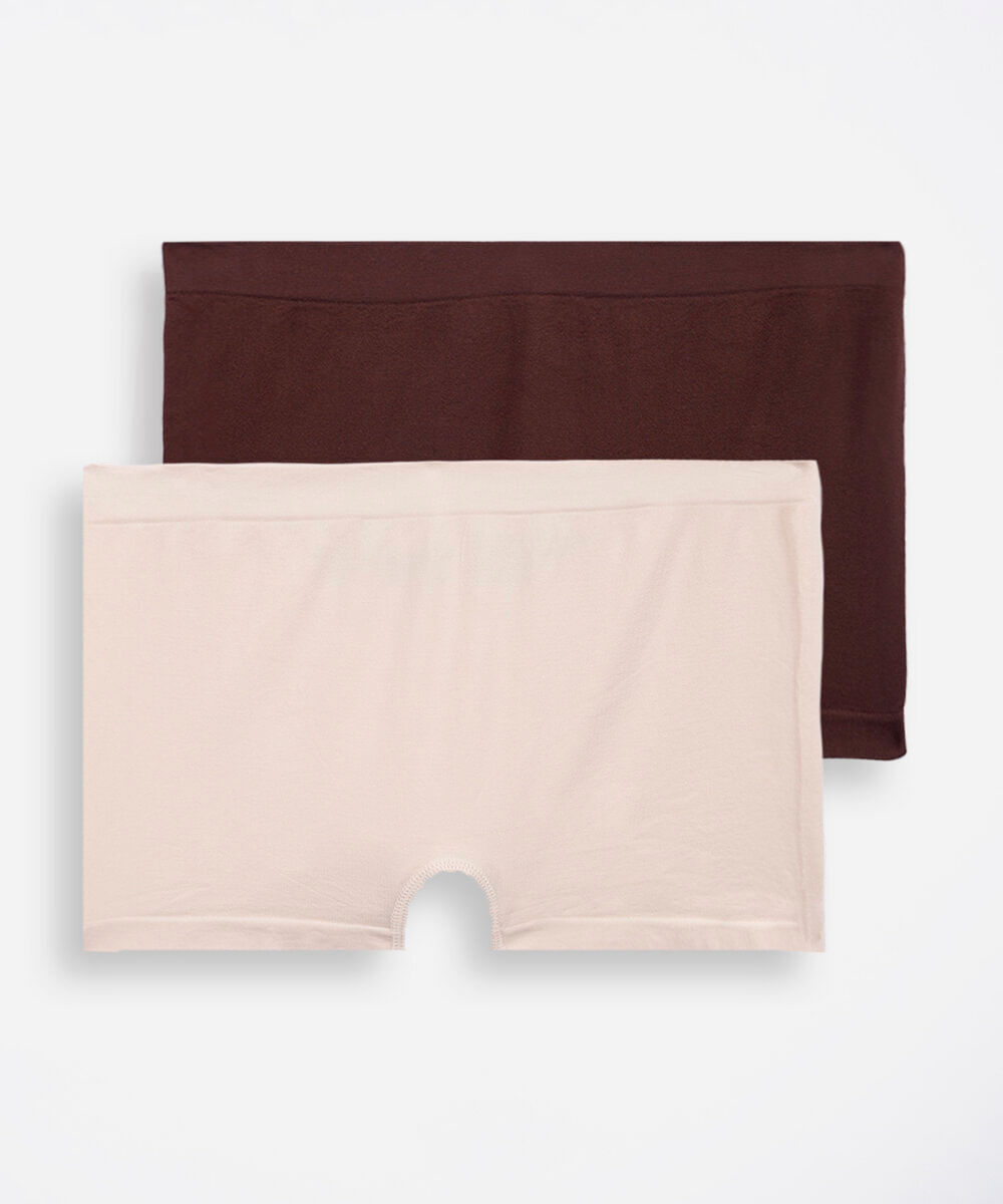 kit de 2 calcinhas boyshort de poliamida sem costura colorido