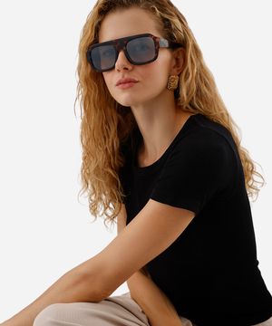 óculos de sol quadrado tartaruga mindset marrom