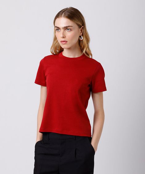 camiseta classic feminina de algodão peruano mindset vermelha