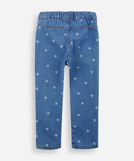 calça jeans infantil corações azul