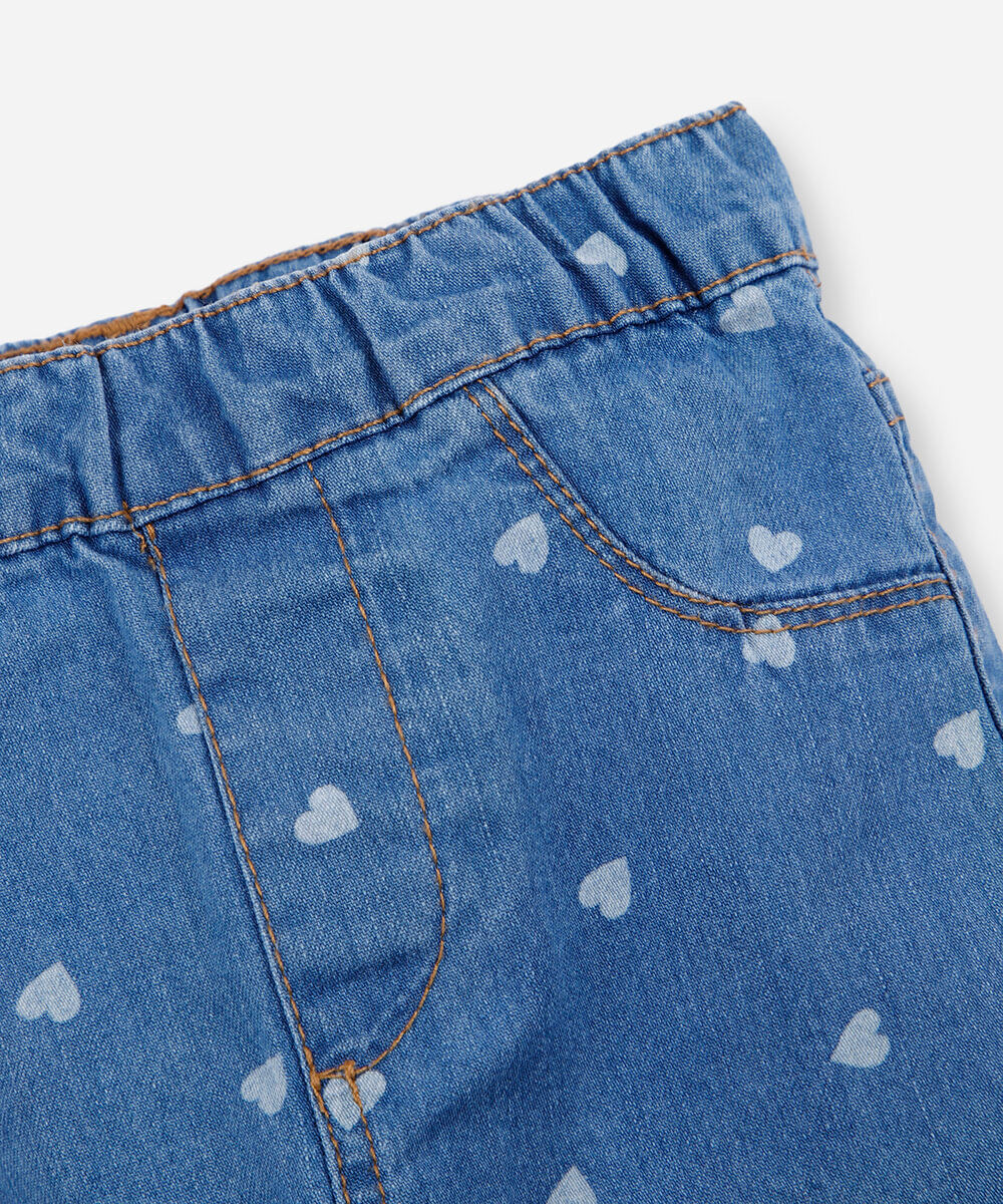 calça jeans infantil corações azul
