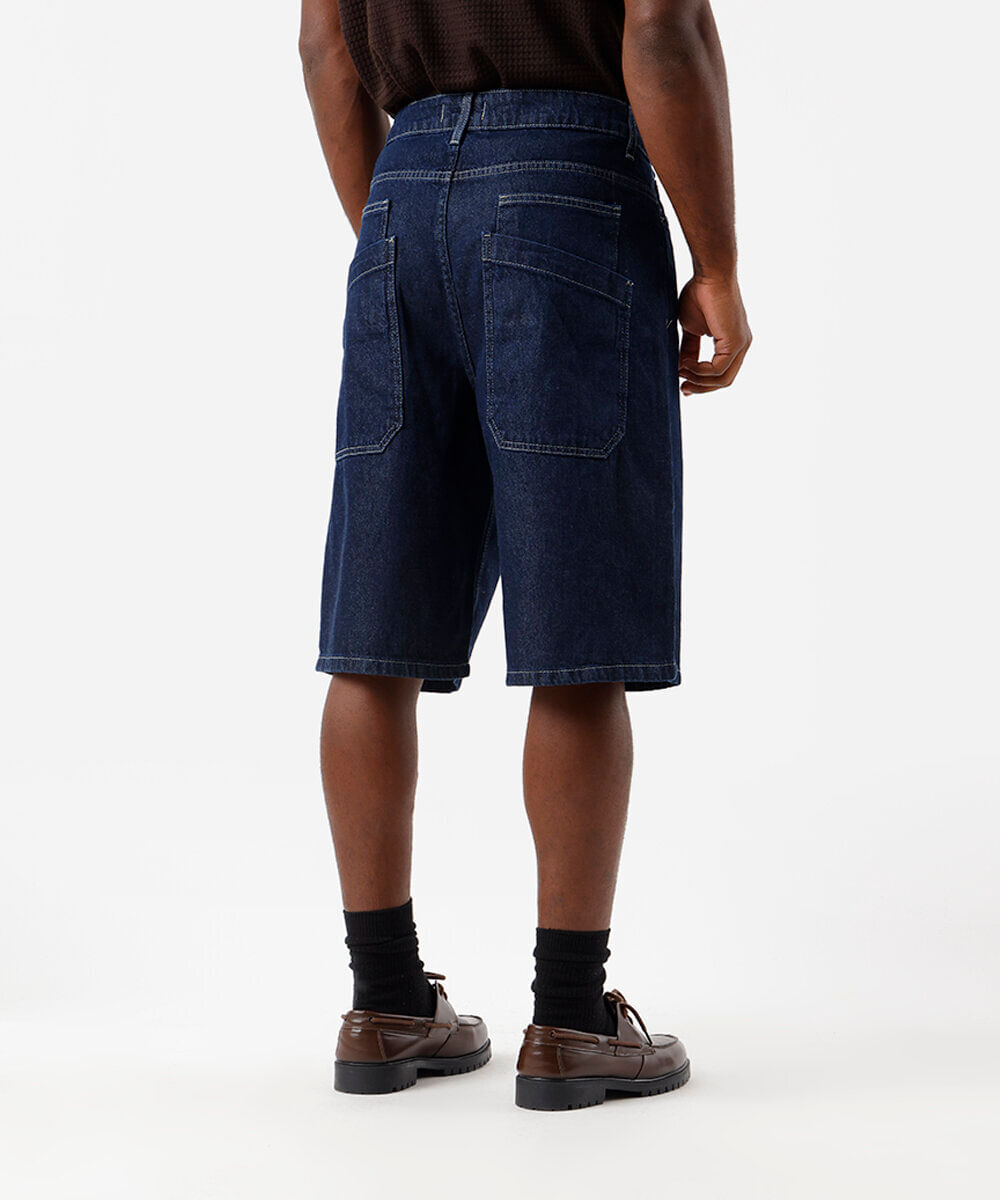 bermuda jorts masculina jeans azul