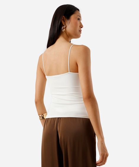blusa alça fina feminina de poliamida off white