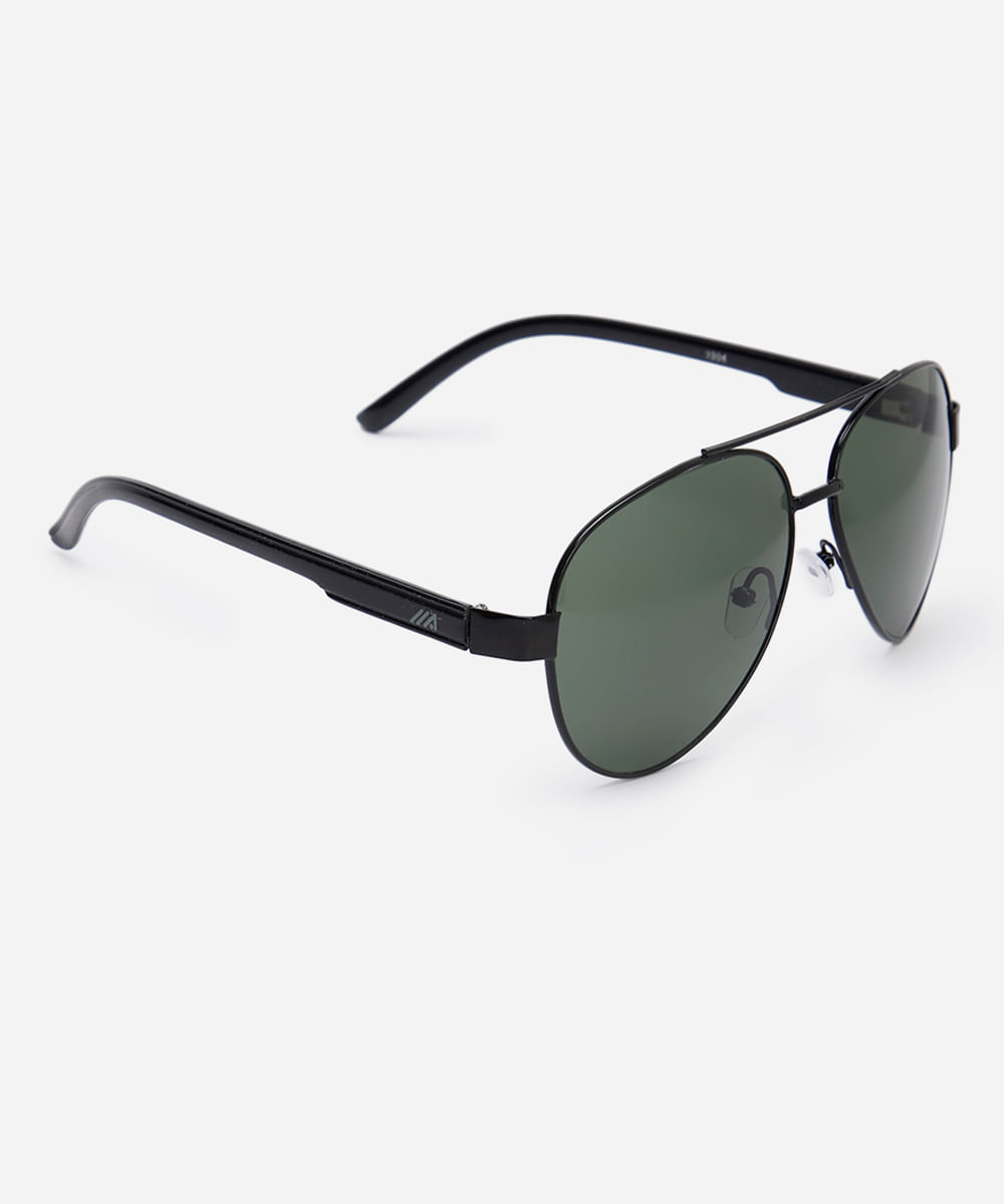 óculos de sol aviador preto