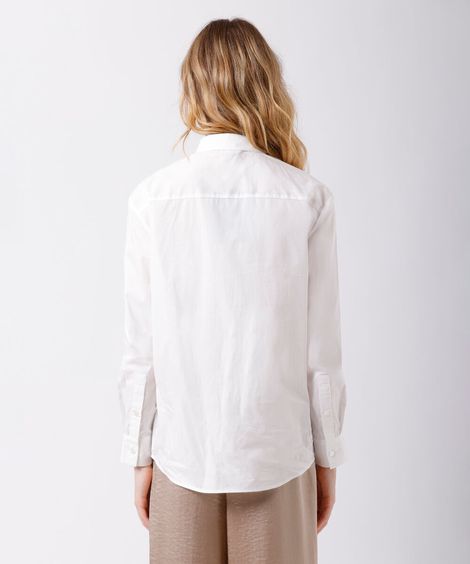 camisa feminina de algodão mindset off white