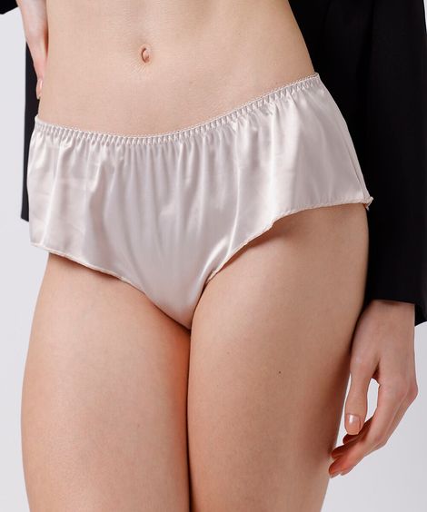 calcinha caleçon acetinada mindset bege