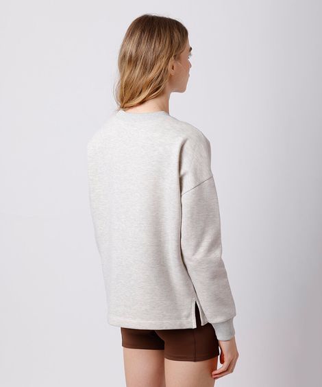 blusão feminino de moletom mindset sport cinza