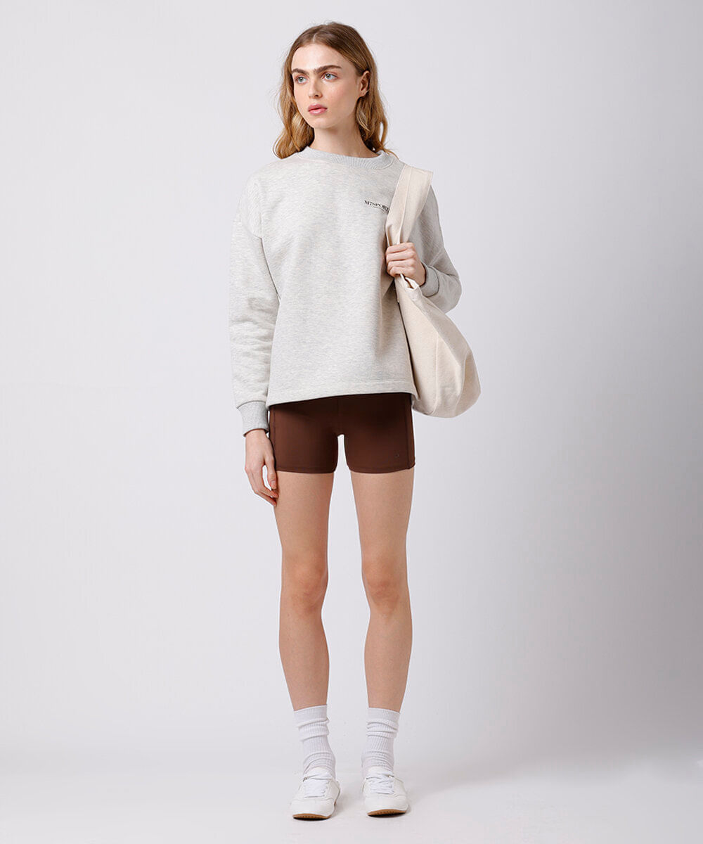 blusão feminino de moletom mindset sport cinza
