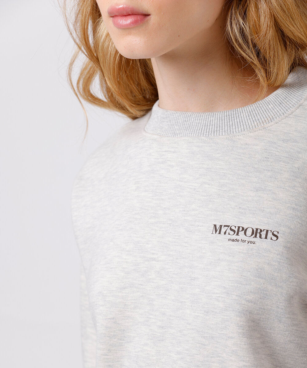 blusão feminino de moletom mindset sport cinza