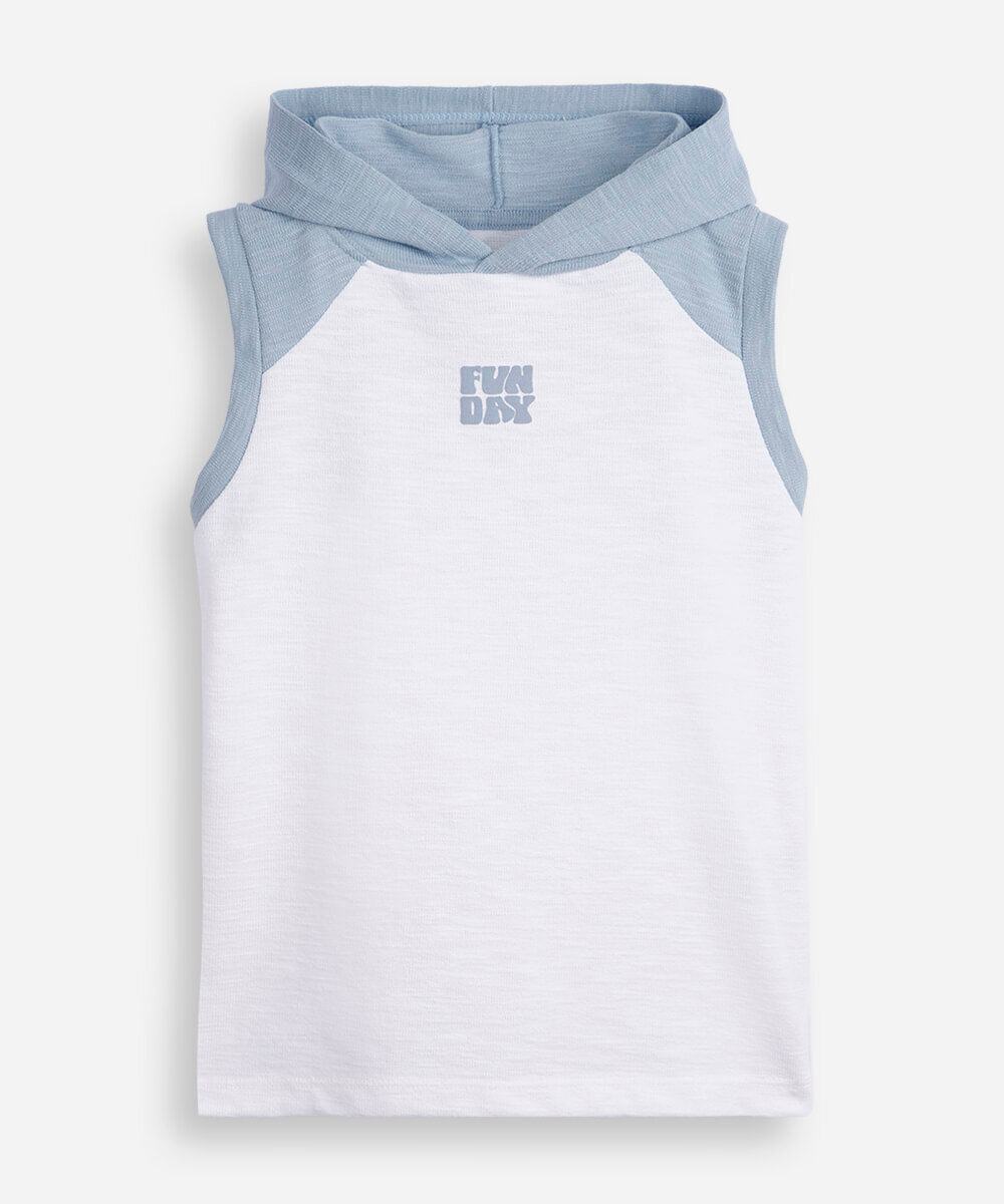 camiseta infantil manga raglan com capuz azul