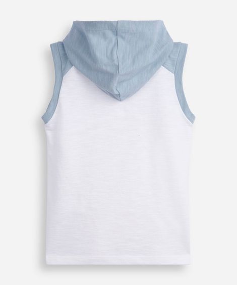 camiseta infantil manga raglan com capuz azul