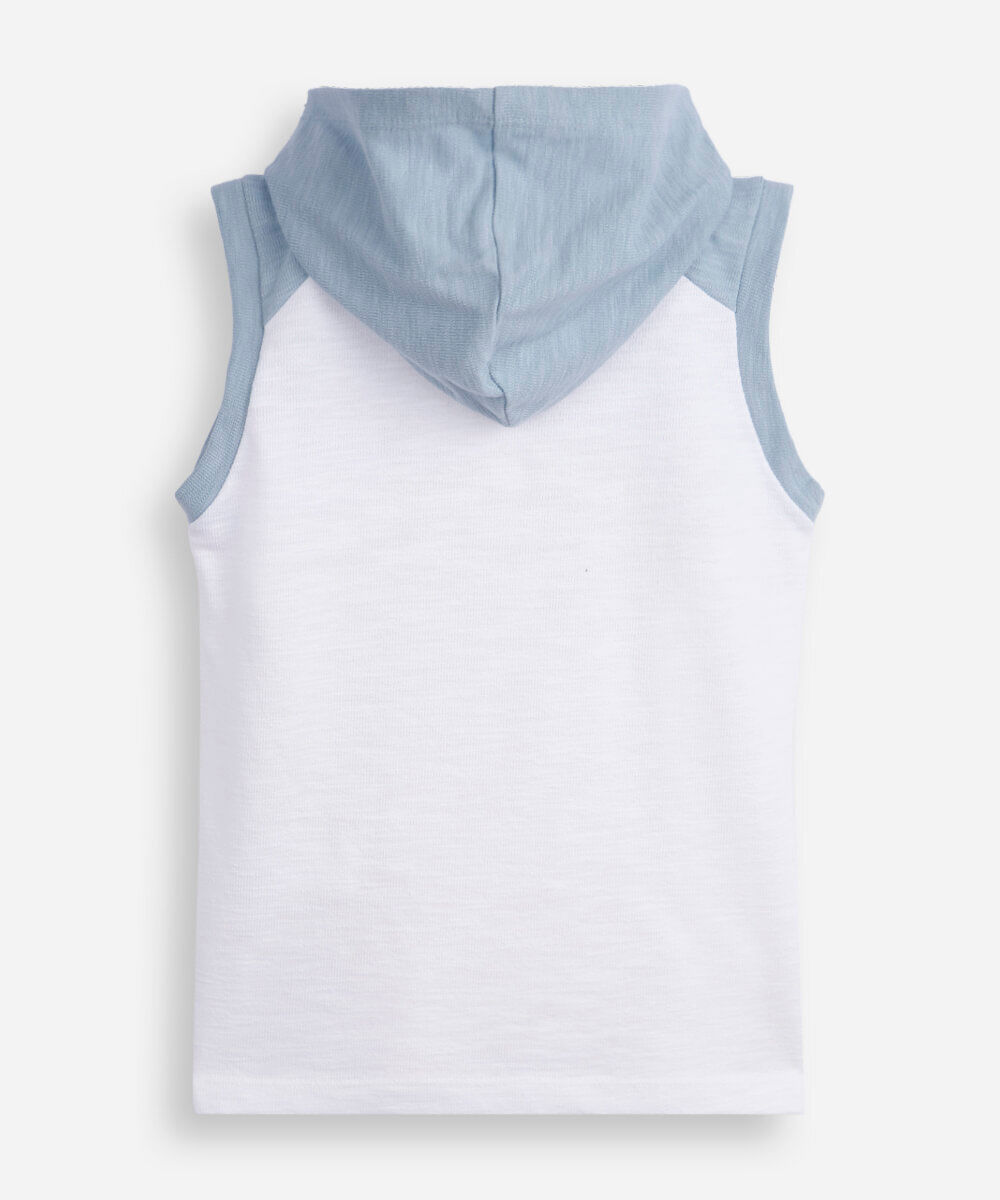 camiseta infantil manga raglan com capuz azul