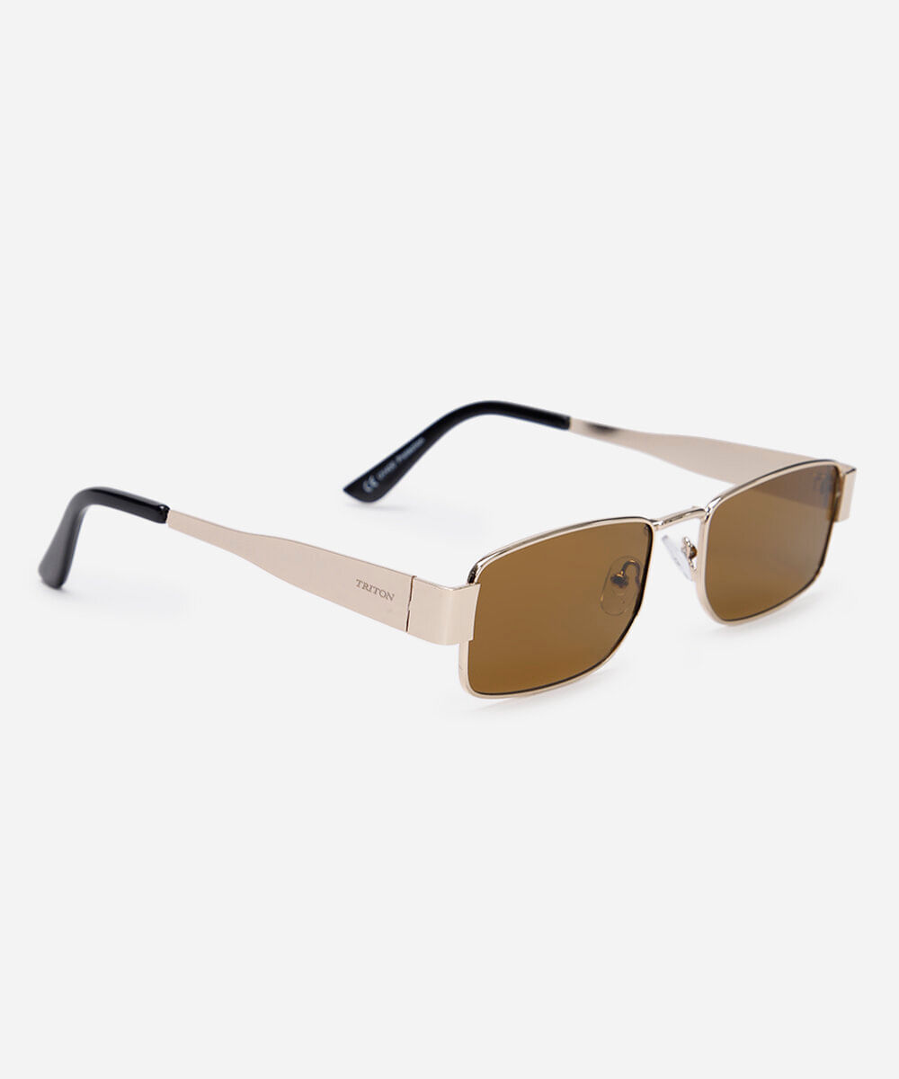 óculos de sol quadrado triton unissex dourado