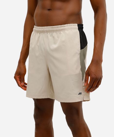 short masculino com bolsos e cordão bege